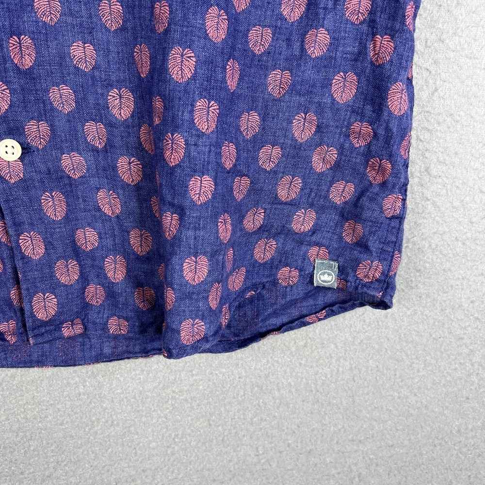 Peter Millar Linen Shirt Mens S Seaside Fronds Button Down Casual Beach Summer - Picture 4 of 10